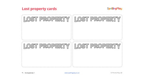 Lost property cards (your)