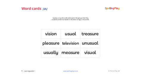 Word cards: