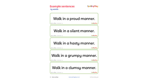 Sentences for ‑ly words