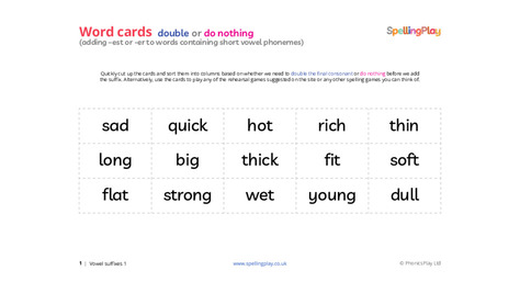Double or do nothing sorting cards: